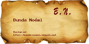 Bunda Noémi névjegykártya
